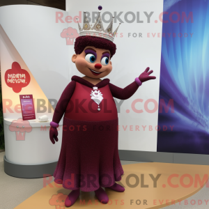 Maroon Queen maskot kostume...