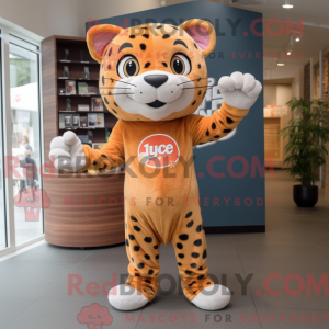 Peach Jaguar Maskottchen...