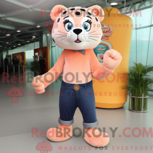 Peach Jaguar maskot kostume...