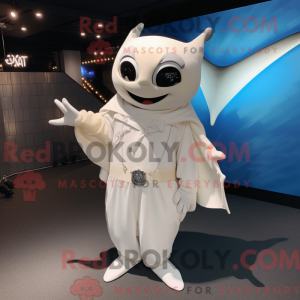Cream Manta Ray mascot...