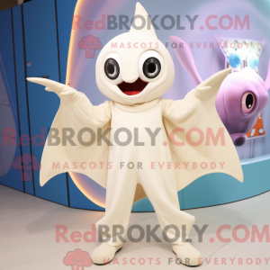 Cream Manta Ray mascot...