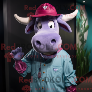 Magenta Zebu Maskottchen...