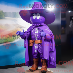Lilla Cowboy maskot kostume...