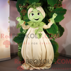Beige Beanstalk mascot...