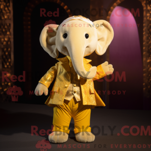 Gold Elephant maskot drakt...
