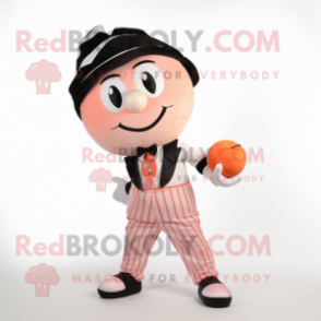 Peach Mime mascot costume character dressed with a Capri Pants and Ties