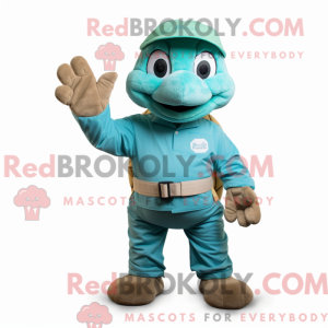 Postava maskota Teal Turtle...