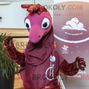 Maroon Sea Horse mascot...