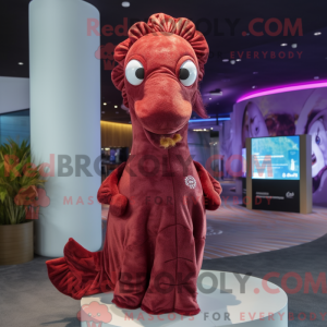 Maroon Sea Horse mascot...