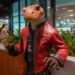 Red Komodo Dragon maskot...