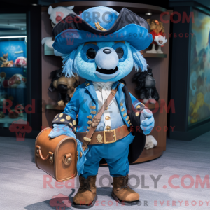 Blå Pirat maskot kostume...