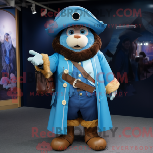 Blå Pirat maskot kostume...