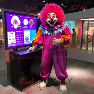 Magenta Klovn maskot...