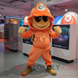 Fantasia de mascote Peach Commando com moletom e anéis - Mascotes do Para Commando - REBROKO_313834 - RedBrokoly.com