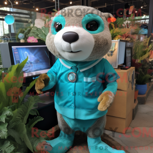 Turquoise Otter mascot...