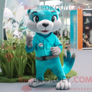 Turkis Otter maskot kostume...