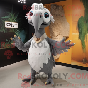 Grå Archaeopteryx maskot...