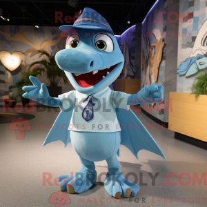 Sky Blue Pterodactyl mascot...