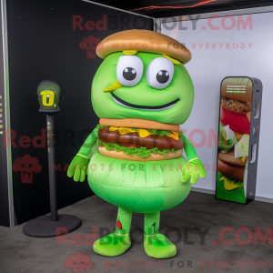 Green Hamburger mascot...