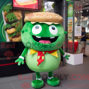 Green Hamburger mascot...