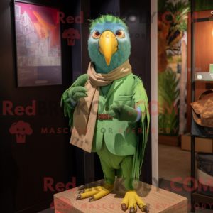 Grøn papegøje maskot...
