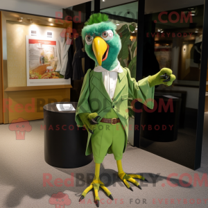 Mascotte de perroquet vert...