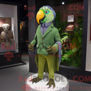 Mascotte de perroquet vert...