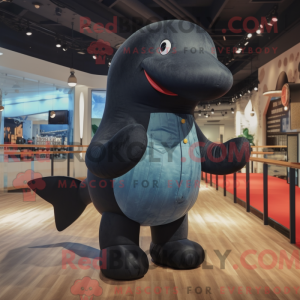 Black Whale maskot kostyme...