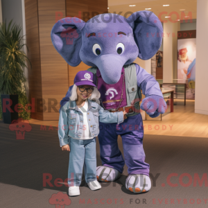 Lila Elefant Maskottchen...