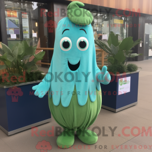 Teal Celery mascottekostuum...