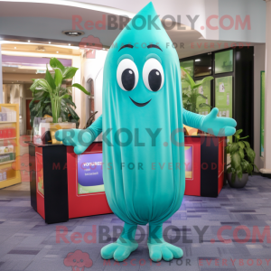 Teal Celery mascottekostuum...