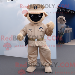Tan Navy Soldier maskot...