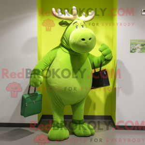 Lime grønn elg maskot...