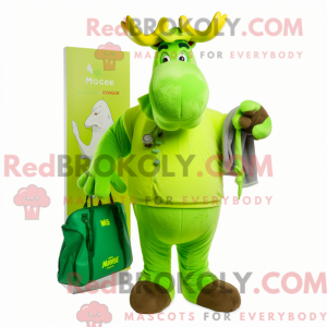 Lime grønn elg maskot...