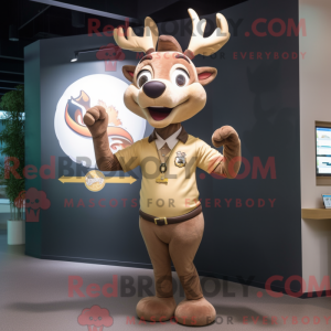 Tan Deer maskot kostume...