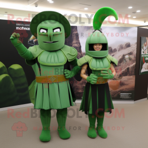 Grøn Spartan Soldier maskot...