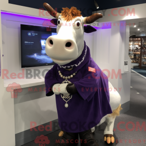 Purple Guernsey Cow mascot...