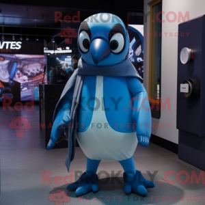 Máscara de pinguim azul com...