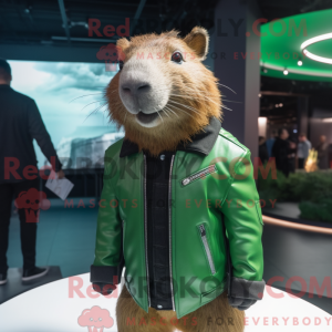 Grøn Capybara maskot...