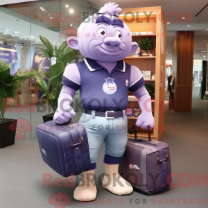 Lavendel Rugby Ball maskot...