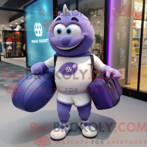 Lavender Rugby Ball mascot...