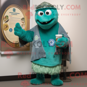 Turquoise Green Beer mascot...