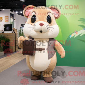 Tan Hamster maskot drakt...