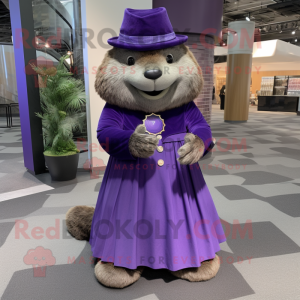 Lilla Beaver maskot kostume...