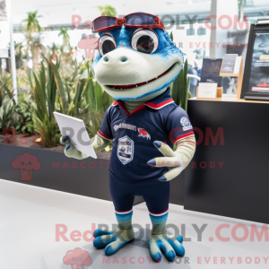Navy Lizard maskot kostume...
