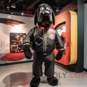 Black Hot Dog mascot...