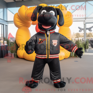 Sort Hot Dog maskot kostume...