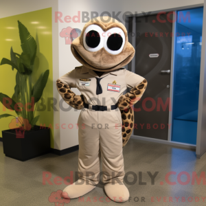 Tan Python-maskotdraktfigur...