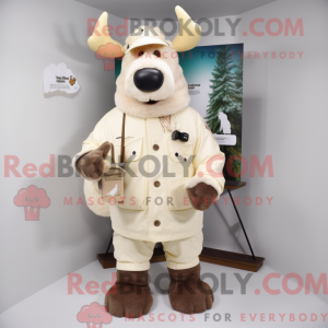 Cream Moose maskot kostume...