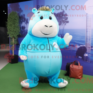 Cyan Capybara Maskottchen...